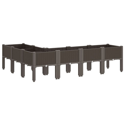 Plantekasse med ben brun 160x120x42 cm PP