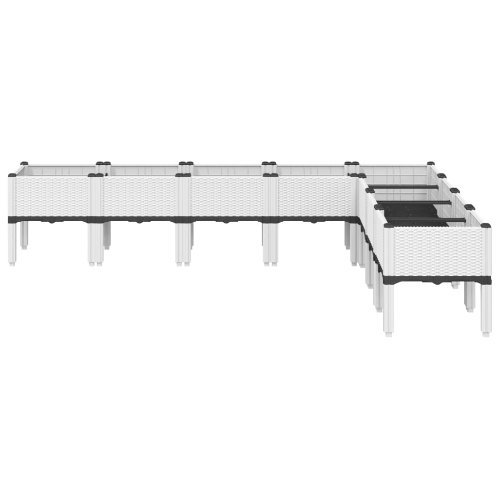 Plantekasse med ben hvit 200x160x42 cm PP