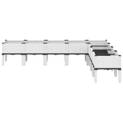 Plantekasse med ben hvit 200x160x42 cm PP