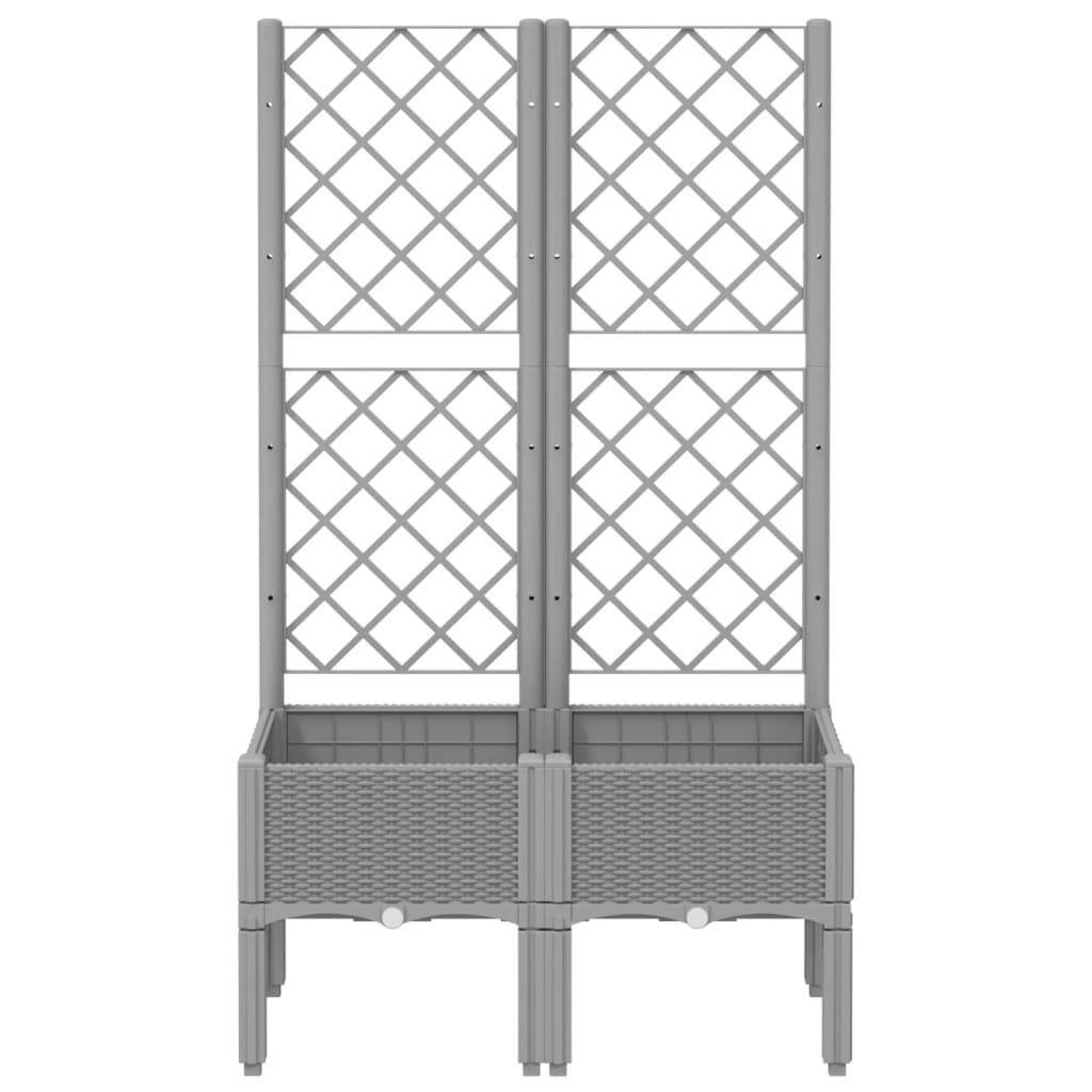 Plantekasse med espalier lysegrå 80x40x142 cm PP