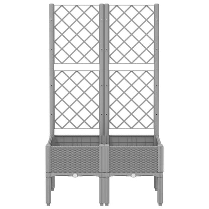 Plantekasse med espalier lysegrå 80x40x142 cm PP