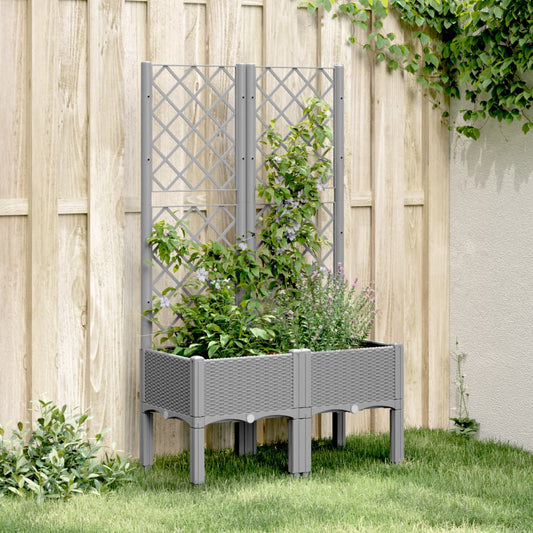 Hageespalje Plantekasse PP lysegrå 80x40x142 cm PP