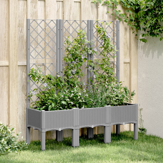 Hageespalje Plantekasse PP lysegrå 120x40x142 cm PP