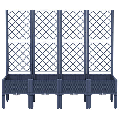 Plantekasse med espalier blågrå 160x40x142 cm PP