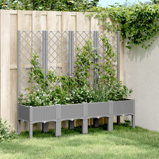 Hageespalje Plantekasse PP lysegrå 160x40x142 cm PP