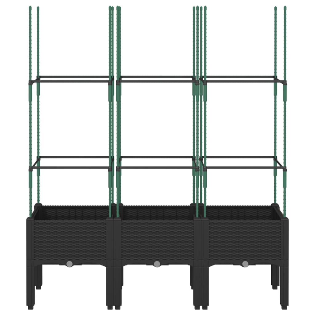 Plantekasse med espalier svart 120x40x142,5 cm PP