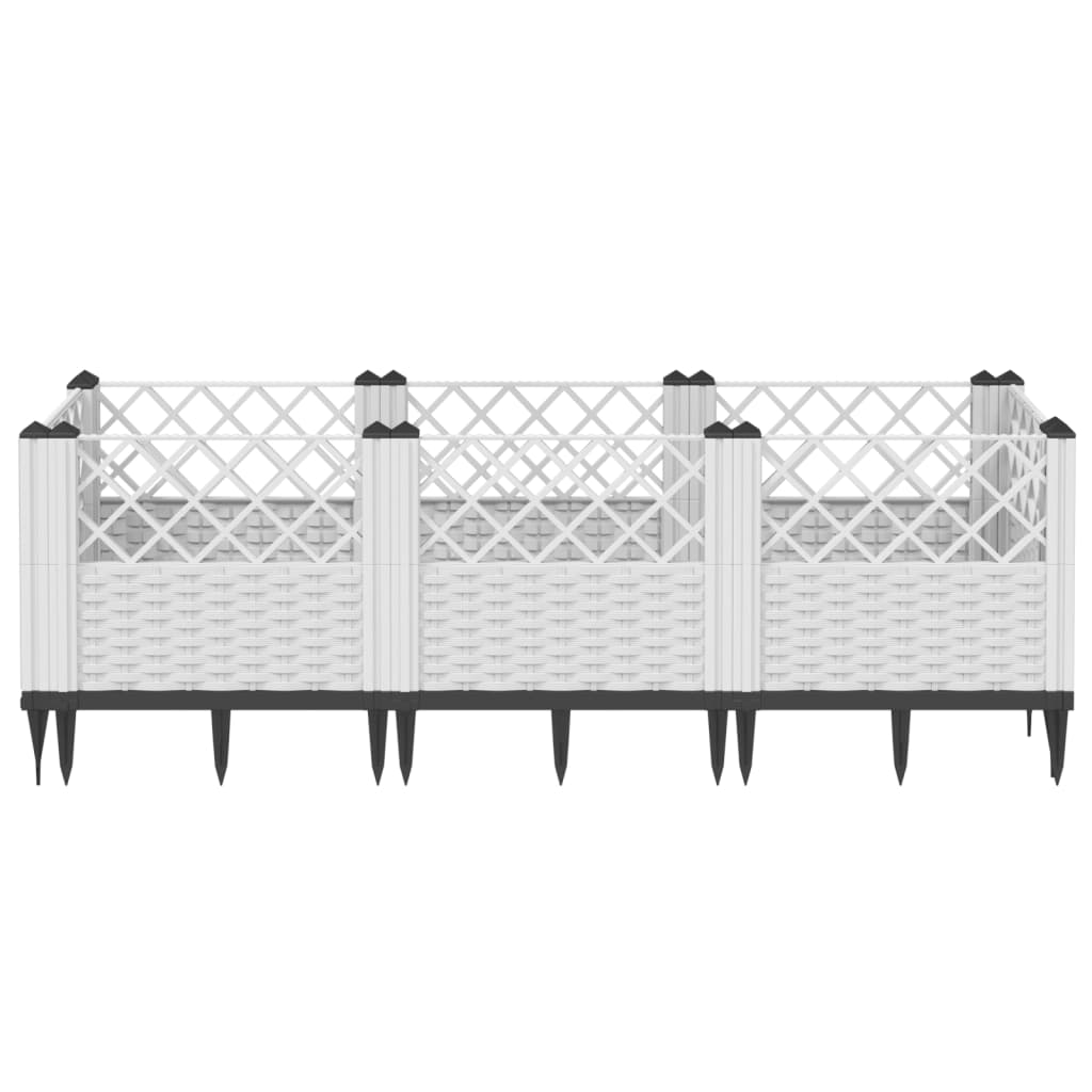 Utendørs Blomsterkasse Plantekasse Polypropen (PP) med plugger Hvit 123,5x43,5x43,5 cm PP