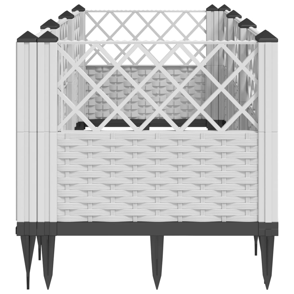 Utendørs Blomsterkasse Plantekasse Polypropen (PP) med plugger Hvit 123,5x43,5x43,5 cm PP