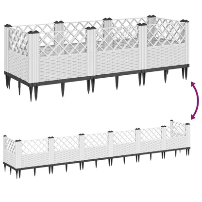 Utendørs Blomsterkasse Plantekasse Polypropen (PP) med plugger Hvit 123,5x43,5x43,5 cm PP