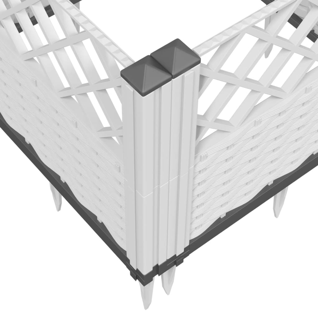 Utendørs Blomsterkasse Plantekasse Polypropen (PP) med plugger Hvit 123,5x43,5x43,5 cm PP