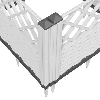 Utendørs Blomsterkasse Plantekasse Polypropen (PP) med plugger Hvit 123,5x43,5x43,5 cm PP