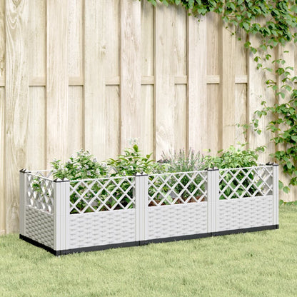 Utendørs Blomsterkasse Plantekasse Polypropen (PP) med plugger Hvit 123,5x43,5x43,5 cm PP