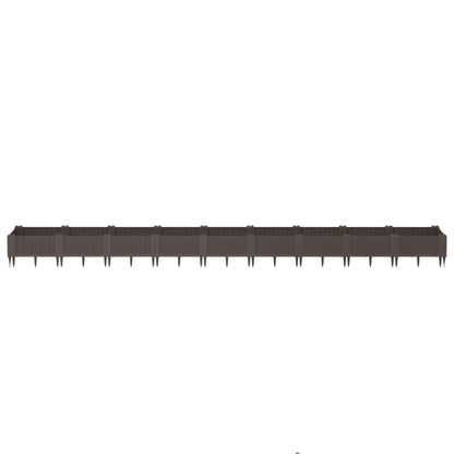 Plantekasse med plugger brun 362,5x42,5x28,5 cm PP