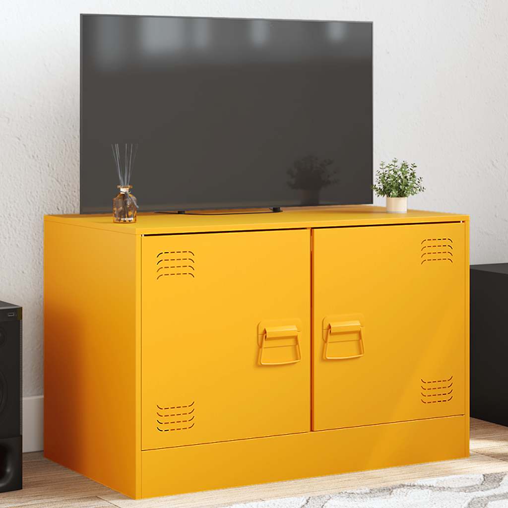 TV-Møbel DIV. TV-benk sennepsgul 67x39x44 cm stål