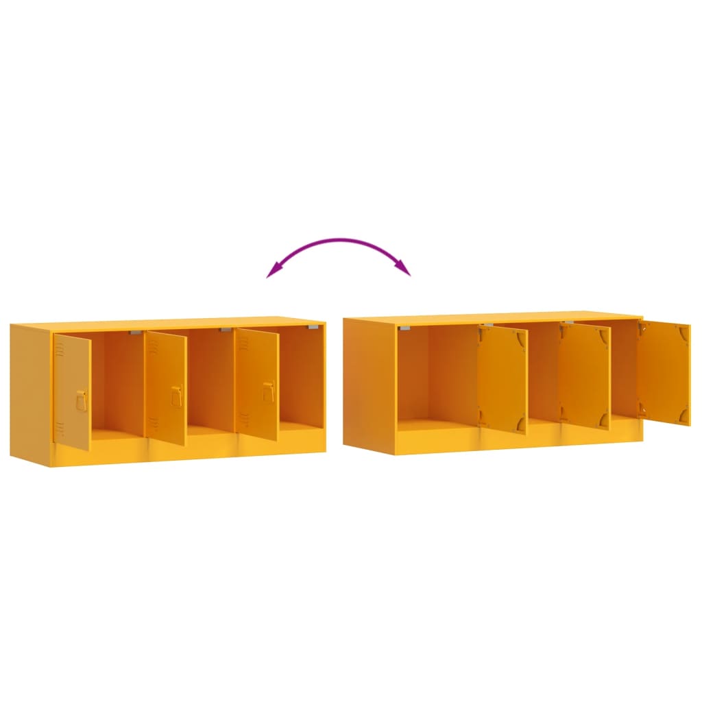 TV-Møbel DIV. TV-benk sennepsgul 99x39x44 cm stål