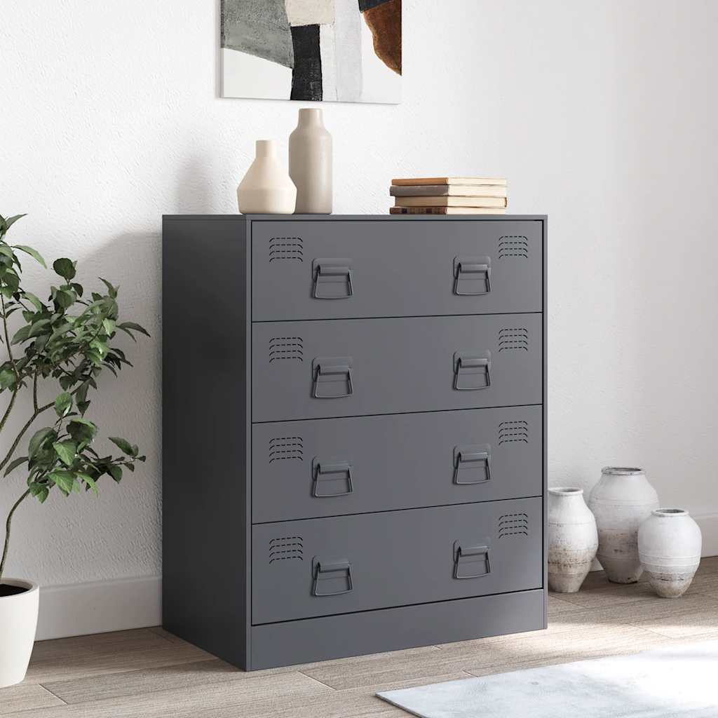 Kommode DIV. antrasitt 67x39x83 cm stål