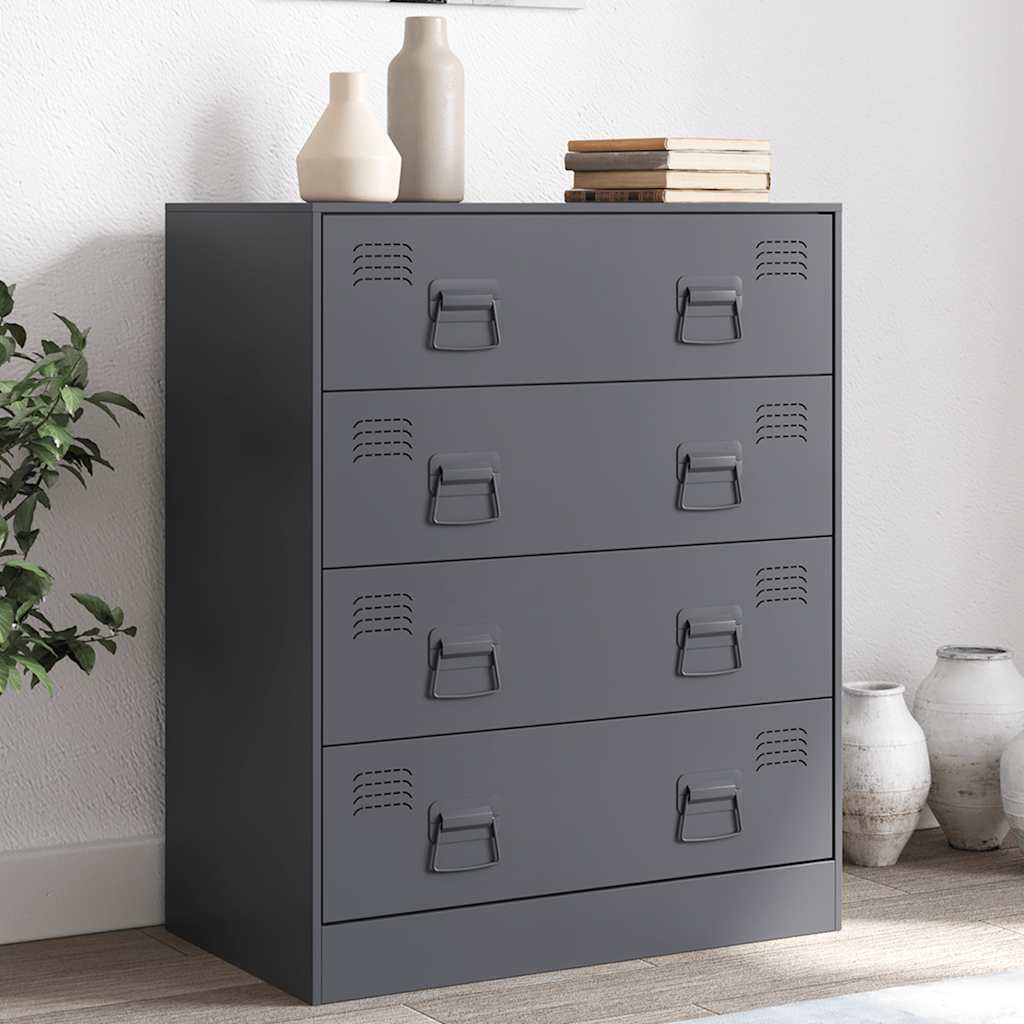 Kommode DIV. antrasitt 67x39x83 cm stål
