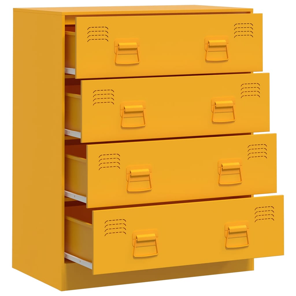 Sidebord DIV. sennepsgul 67x39x83 cm stål