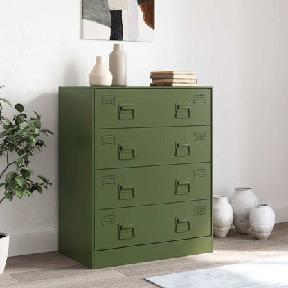 Kommode DIV. olivengrønn 67x39x83 cm stål