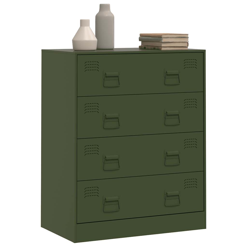 Kommode DIV. olivengrønn 67x39x83 cm stål