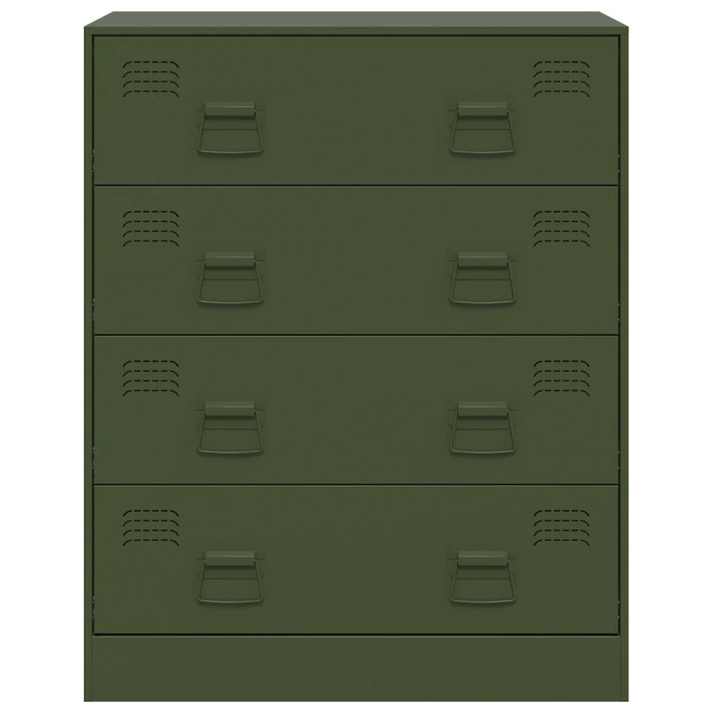 Kommode DIV. olivengrønn 67x39x83 cm stål