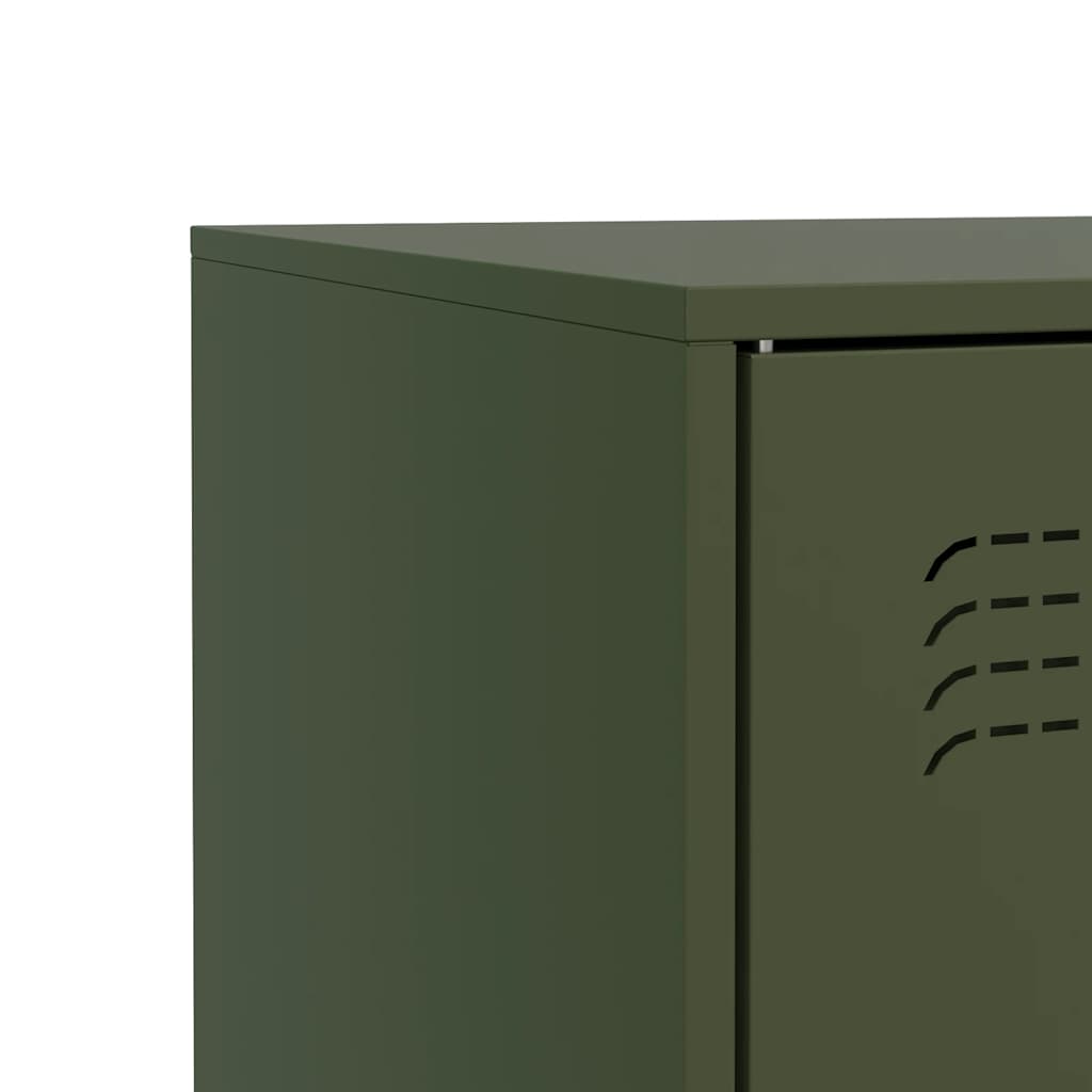 Kommode DIV. olivengrønn 67x39x83 cm stål