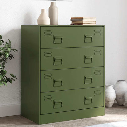 Kommode DIV. olivengrønn 67x39x83 cm stål