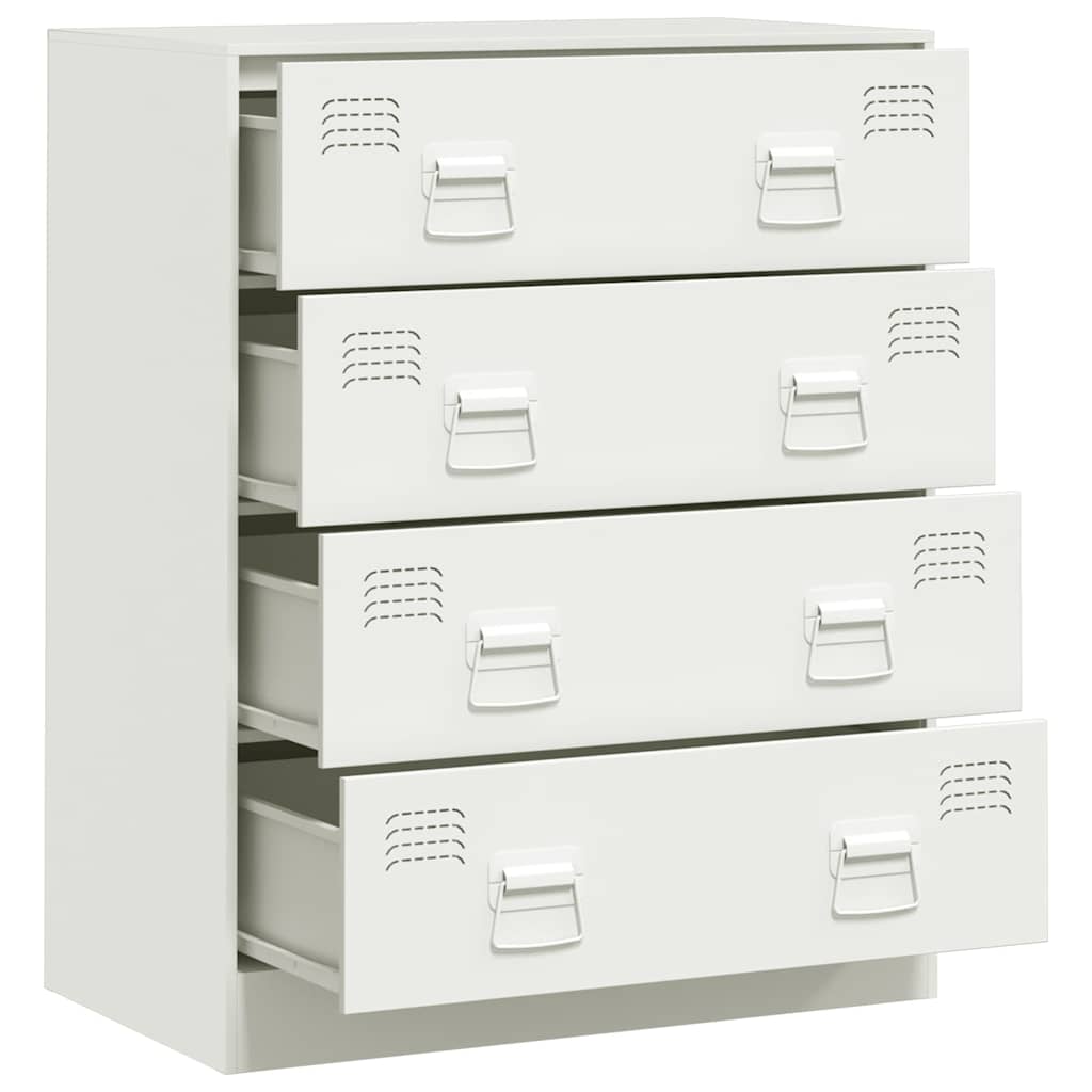 Kommode Hvit 67x39x83 cm stål