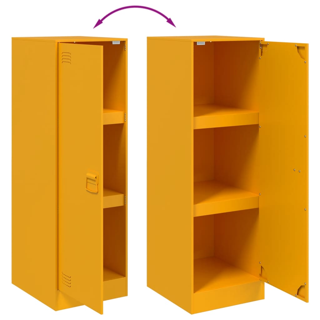 Skjenk DIV. sennepsgul 34,5x39x107 cm stål