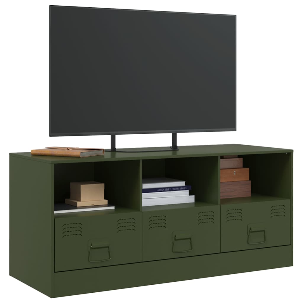 TV-Møbel DIV. TV-benk olivengrønn 99x39x44 cm stål