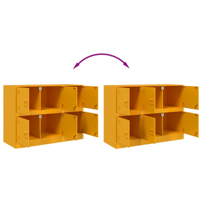 Skjenk DIV. sennepsgul 99x39x73 cm stål