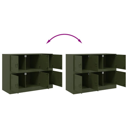 Skjenk DIV. olivengrønn 99x39x73 cm stål