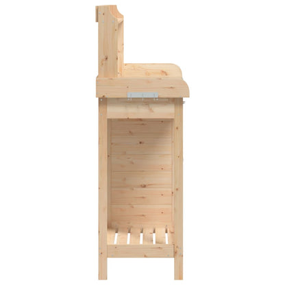 Utendørs Blomsterstativ Plantebord med skap 110,5x45x124,5 cm heltre gran
