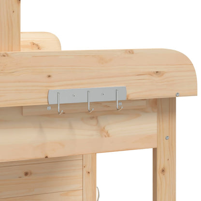 Utendørs Blomsterstativ Plantebord med skap 110,5x45x124,5 cm heltre gran