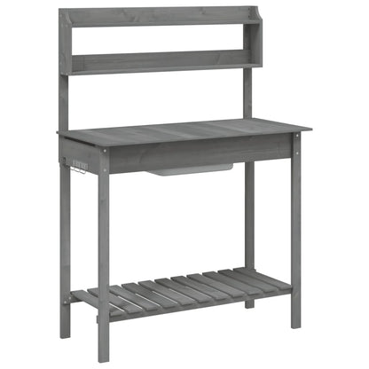 Utendørs Blomsterstativ Plantebord med skap 147,5x44x139,5 cm heltre gran