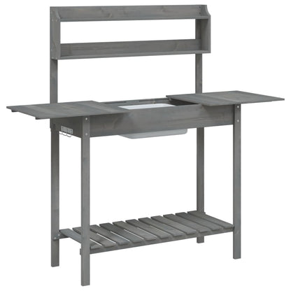 Utendørs Blomsterstativ Plantebord med skap 147,5x44x139,5 cm heltre gran