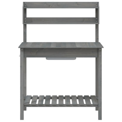 Utendørs Blomsterstativ Plantebord med skap 147,5x44x139,5 cm heltre gran