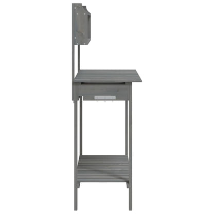 Utendørs Blomsterstativ Plantebord med skap 147,5x44x139,5 cm heltre gran