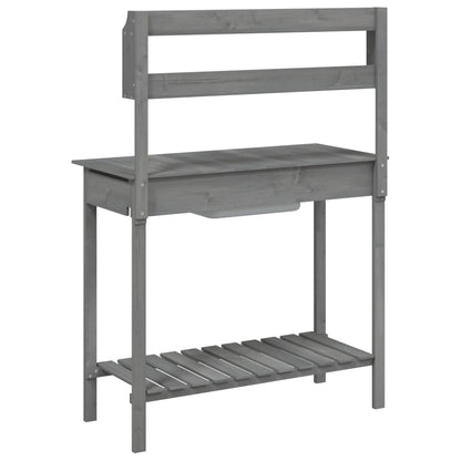 Utendørs Blomsterstativ Plantebord med skap 147,5x44x139,5 cm heltre gran