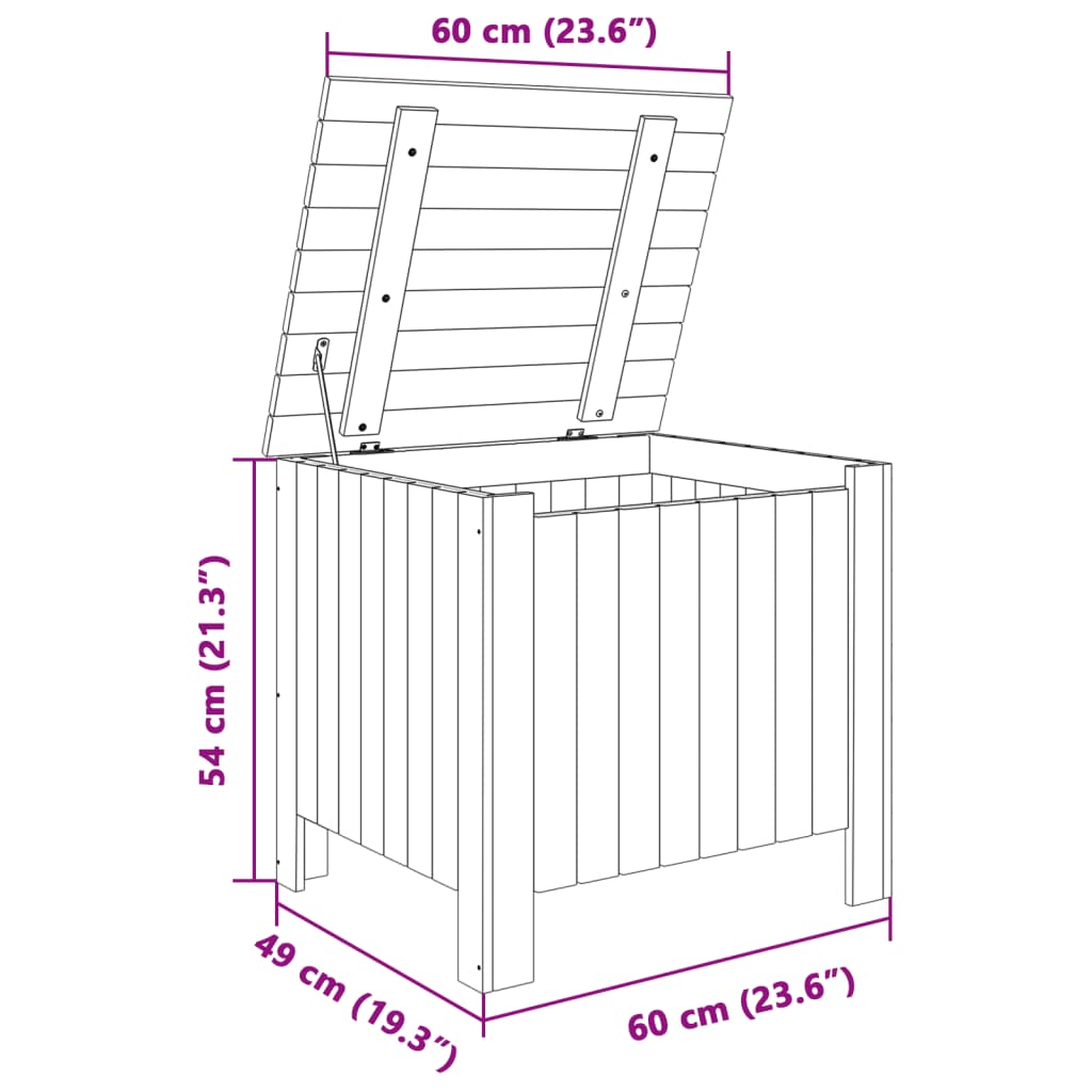 Putekasse Tre med lokk RANA 60x49x54 cm heltre furu