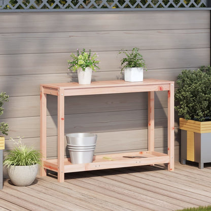 Utendørs Blomsterstativ Plantebord med hylle 108x35x75 cm heltre furu