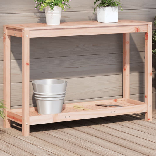 Utendørs Blomsterstativ Plantebord med hylle 108x35x75 cm heltre furu