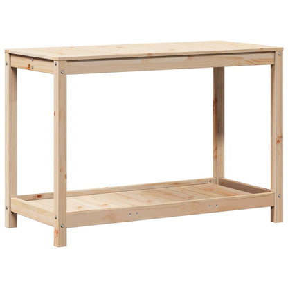 Utendørs Blomsterstativ Plantebord med hylle 108x50x75 cm heltre furu