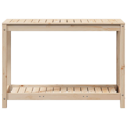 Utendørs Blomsterstativ Plantebord med hylle 108x50x75 cm heltre furu