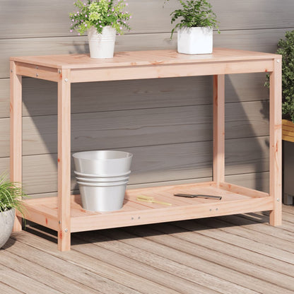 Utendørs Blomsterstativ Plantebord med hylle 108x50x75 cm heltre furu