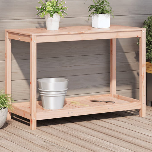 Utendørs Blomsterstativ Plantebord med hylle 108x50x75 cm heltre furu