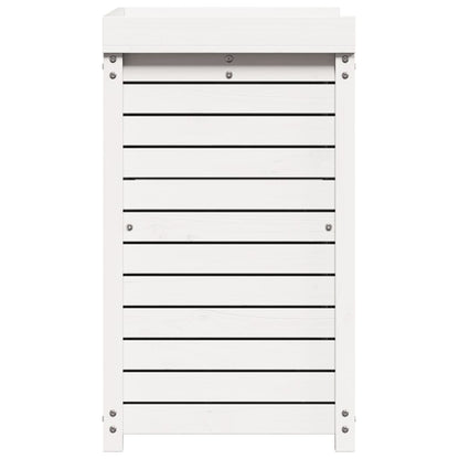 Utendørs Blomsterstativ Plantebord med hyller Hvit 82,5x50x86,5 cm heltre furu