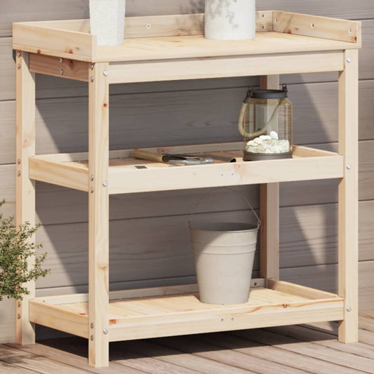 Utendørs Blomsterstativ Plantebord med hyller 82,5x45x86,5 cm heltre furu