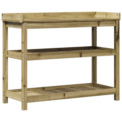Utendørs Blomsterstativ Plantebord med hyller 108x45x86,5 cm heltre furu