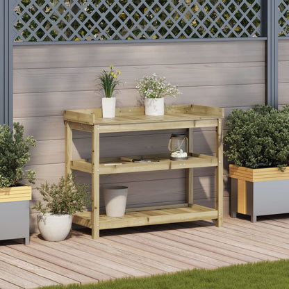 Utendørs Blomsterstativ Plantebord med hyller 108x45x86,5 cm heltre furu